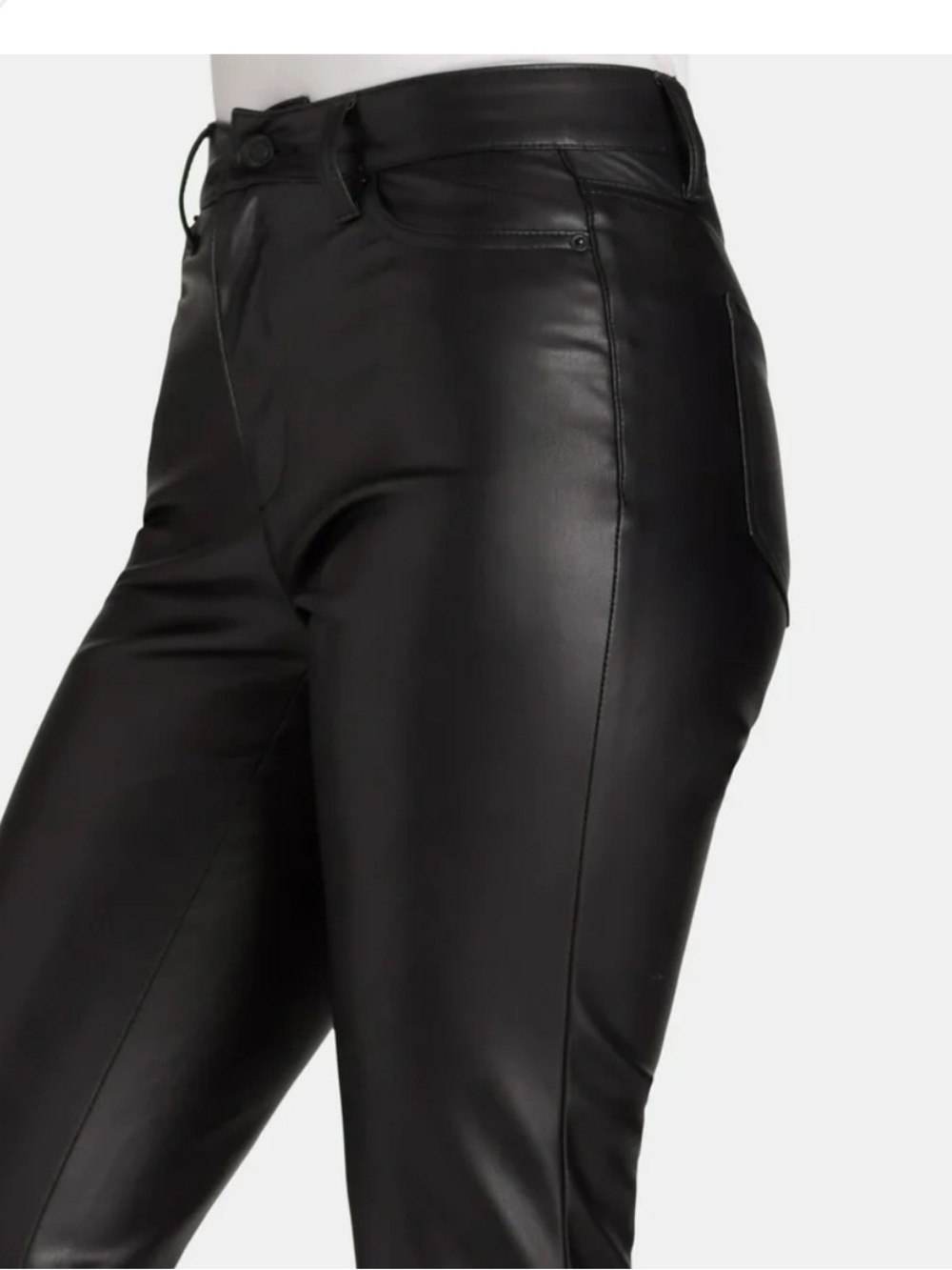 Time and Tru Black Straight Leg Faux Leather Pants